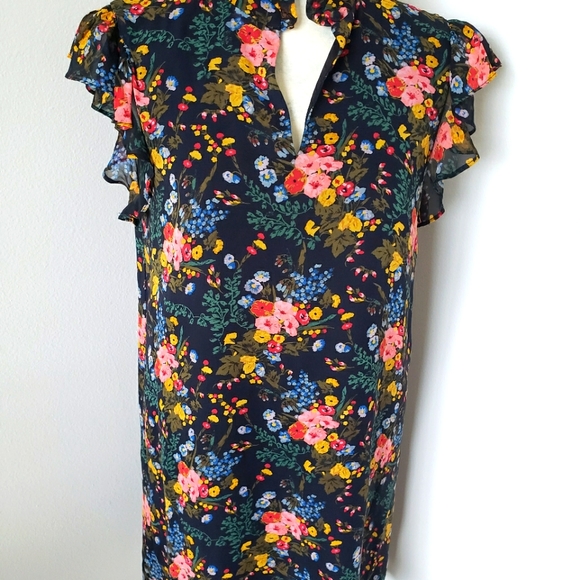 💐 Madewell silk dress. floral black ruffles size 2 💐 - Picture 5 of 9